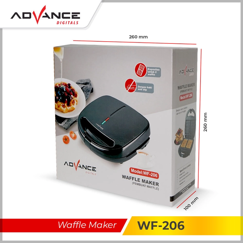 Product image Advance Digitals Indonesia - Waffle Maker WF-206 Pemanggang Roti Waffle 2 Lapis - Default