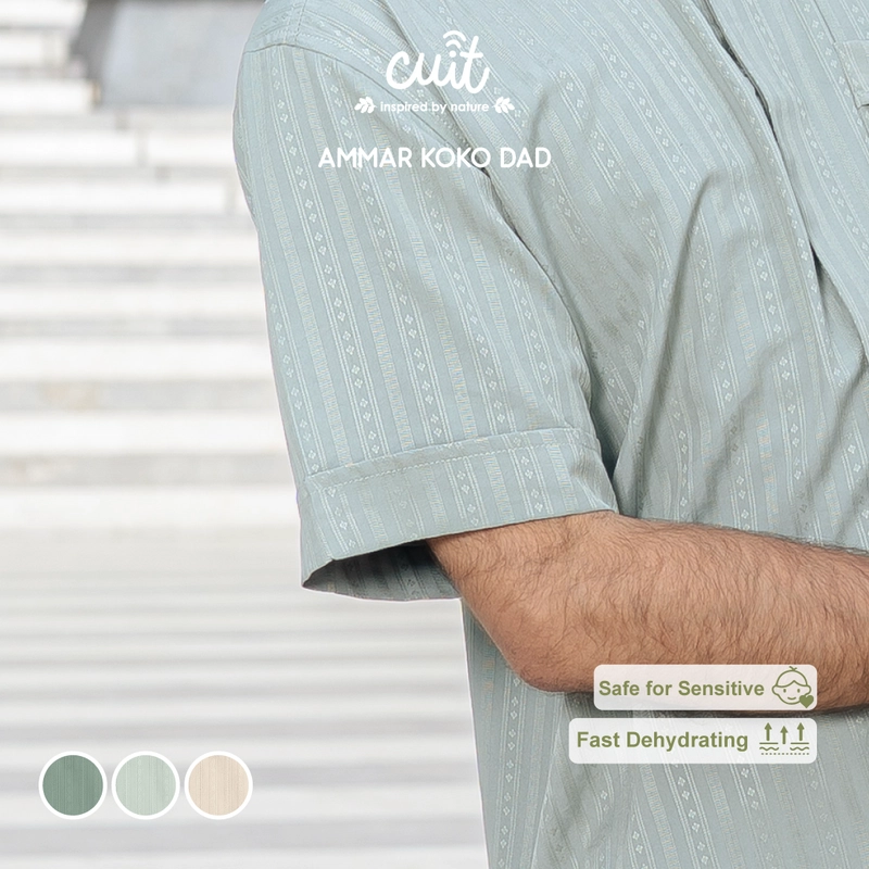 Product image Kintakun Baby - [RAYA SERIES] Cuit Ammar Baju Koko Pria Baju Koko Dad Baju Muslim Pria All Size Deep Pine