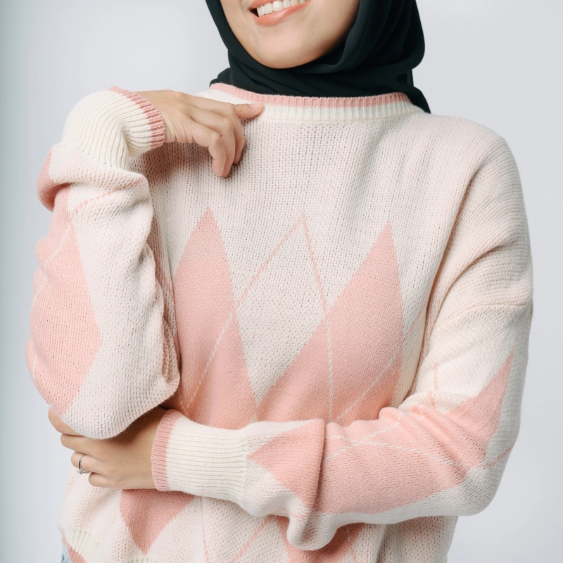 Product image MKY Clothing - SWEATER RAJUT CROP DIAMOND One Size Pink