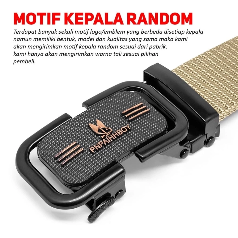 Product image KAHASIL - Ikat Pinggang Sabuk Gesper Pria Nylon Kanvas Kepala Besi Panjang 120cm KHBELT02 all variant ABU GELAP