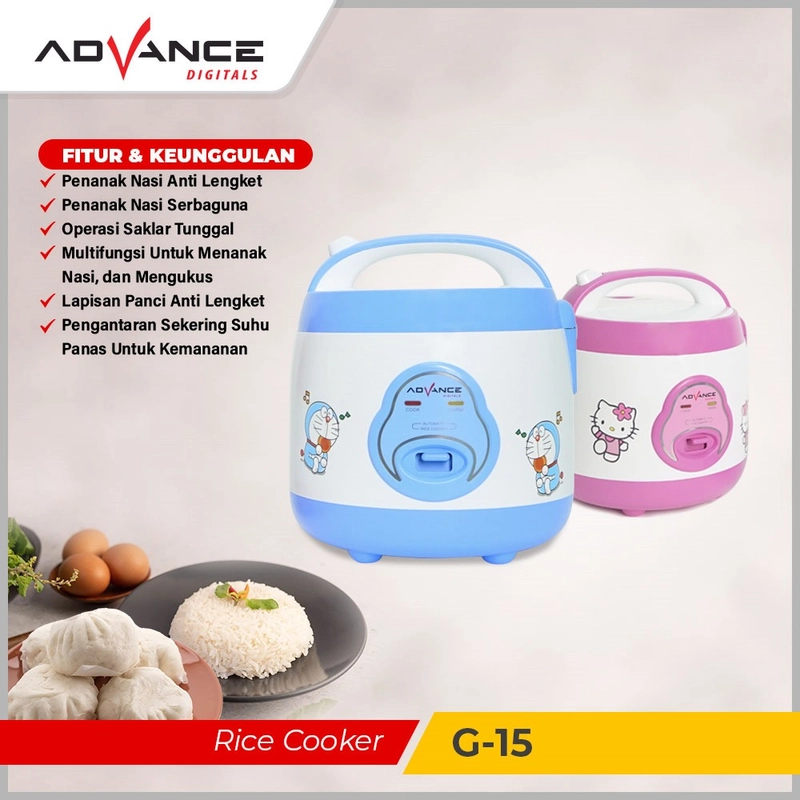Product image Advance Digitals Indonesia - Advance Rice Cooker G-15 Penanak Nasi Magic Com 1.2 Liter Biru