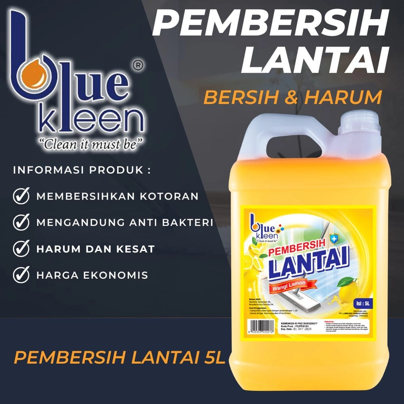 Product image Pembersih Lantai BlueKleen (1 Liter) - ( 2 Botol 500 ml) 500 ML LEMON