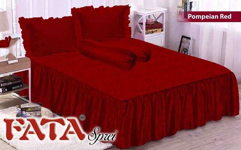 Product image Dylan 19 - Sprei Rumbai FATA Jaguard Polos Emboss king 180x200x25 180x200 Pompeian Red