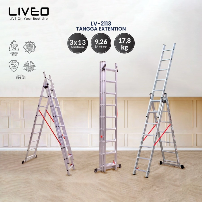 Product image Liveo - TANGGA EXTENSION LADDER LIVEO LV-2113 20000 SILVER