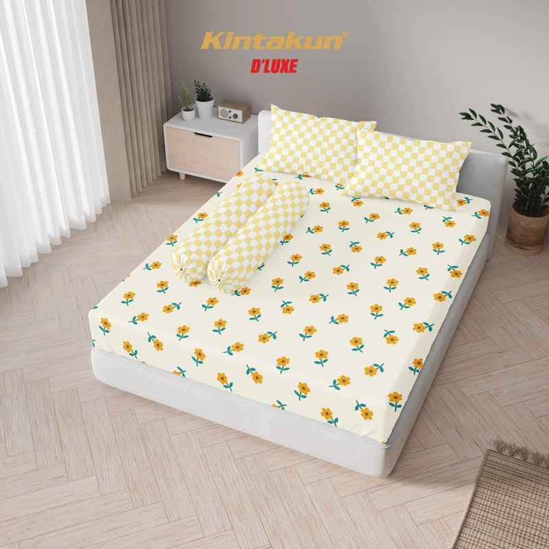 Product image Kintakun - Kintakun Sprei Set Fitted 180 x 200 King New DLUXE Aesthetic Minimalis Microtex Tinggi 25cm B2 180 x 200 Amanda