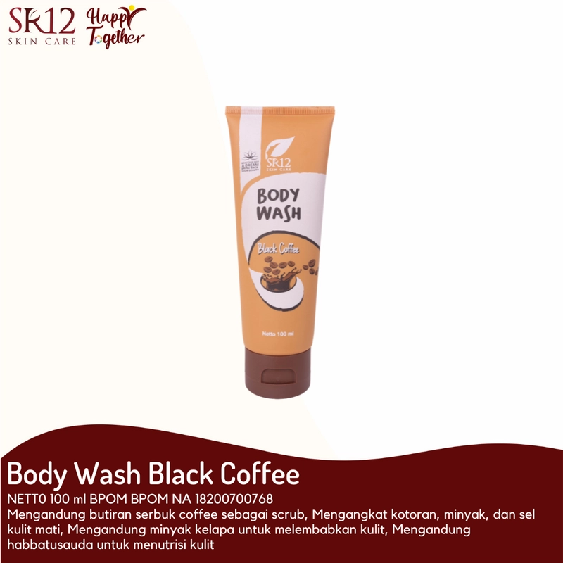 Product image SR12 Body Wash Black Cofffe Mencerahkan Dan Memudarkan Noda Hitam 100 ml Body Wash Black Coffee