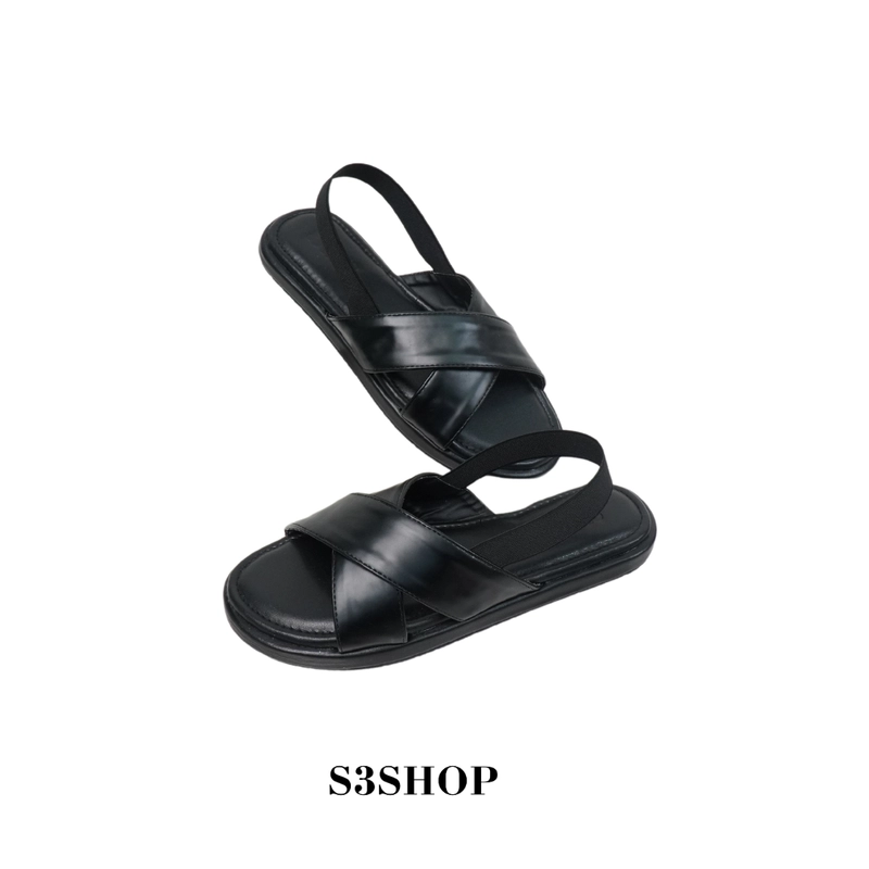 Product image S3SHOP - Sandal Monica S3shop Sendal Wanita Tali Belakang Karet Perempuan platfrom Cewek 40 Black