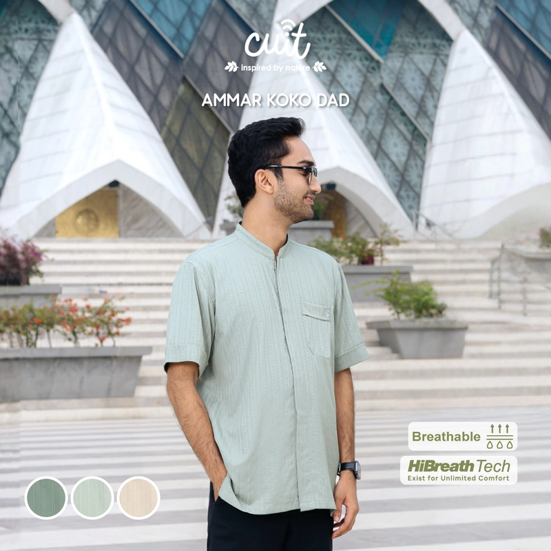 Product image Kintakun Baby - [RAYA SERIES] Cuit Ammar Baju Koko Pria Baju Koko Dad Baju Muslim Pria All Size Deep Pine