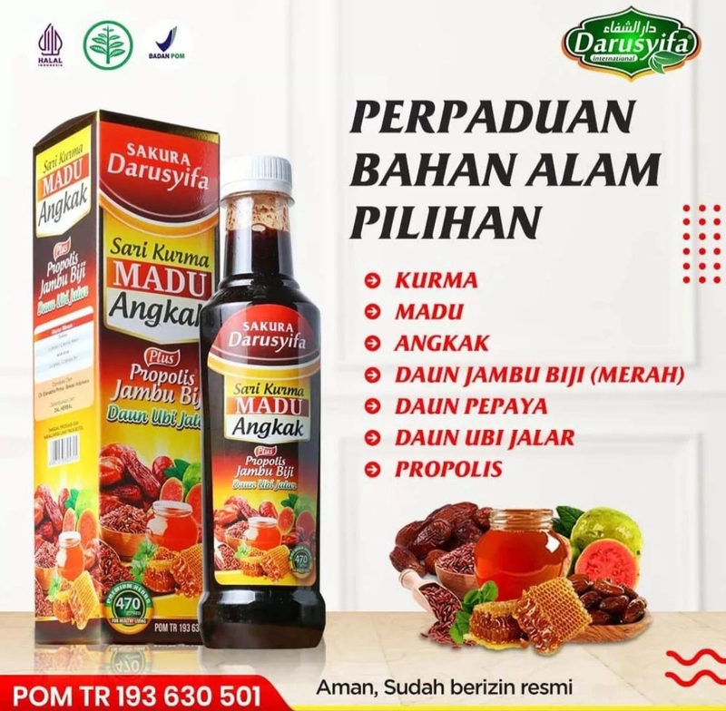 Product image ABUSA HERBAL - Sari Kurma Madu Angkak Membantu DBD & Typus 470 gr Manis