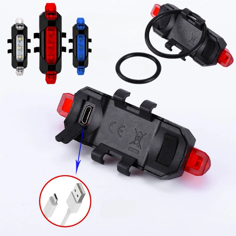 Product image KAMJE Lampu LED Belakang Sepeda USB Rechargeable Waterproof Anti Air Safety Riding Malam Hari all variant Putih