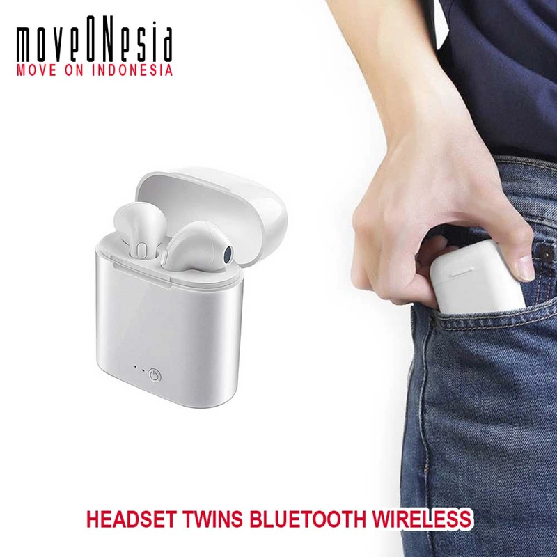 Product image Moveonesia - Headset Twins Bluetooth Wireless Mini Earphone With Charging Case Headset TWIN i7s RANDOM