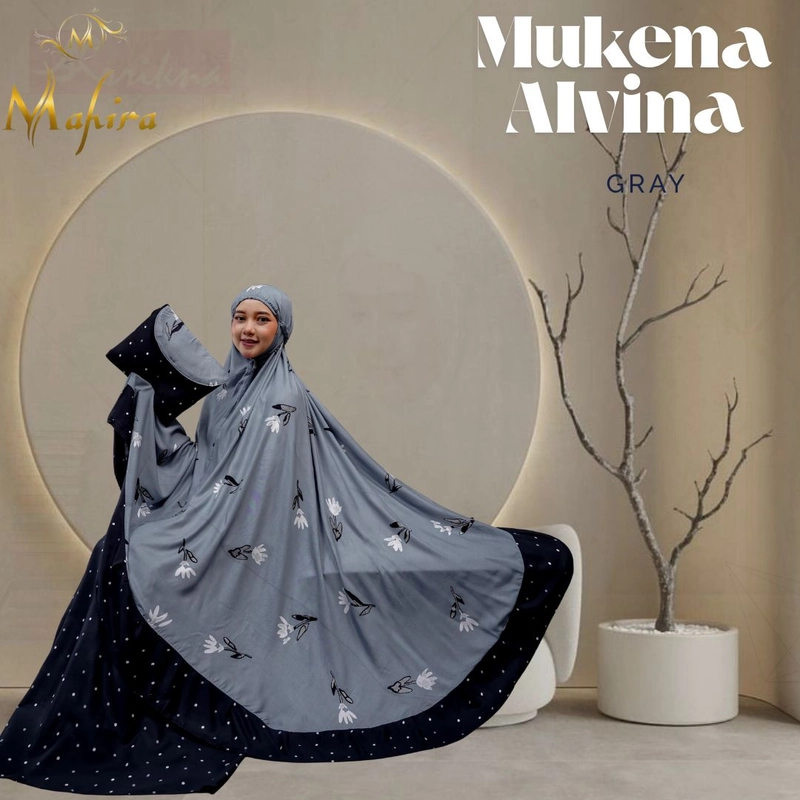 Product image Mahira Boutique - Mukena Alvina Dewasa (Jumbo) Gray
