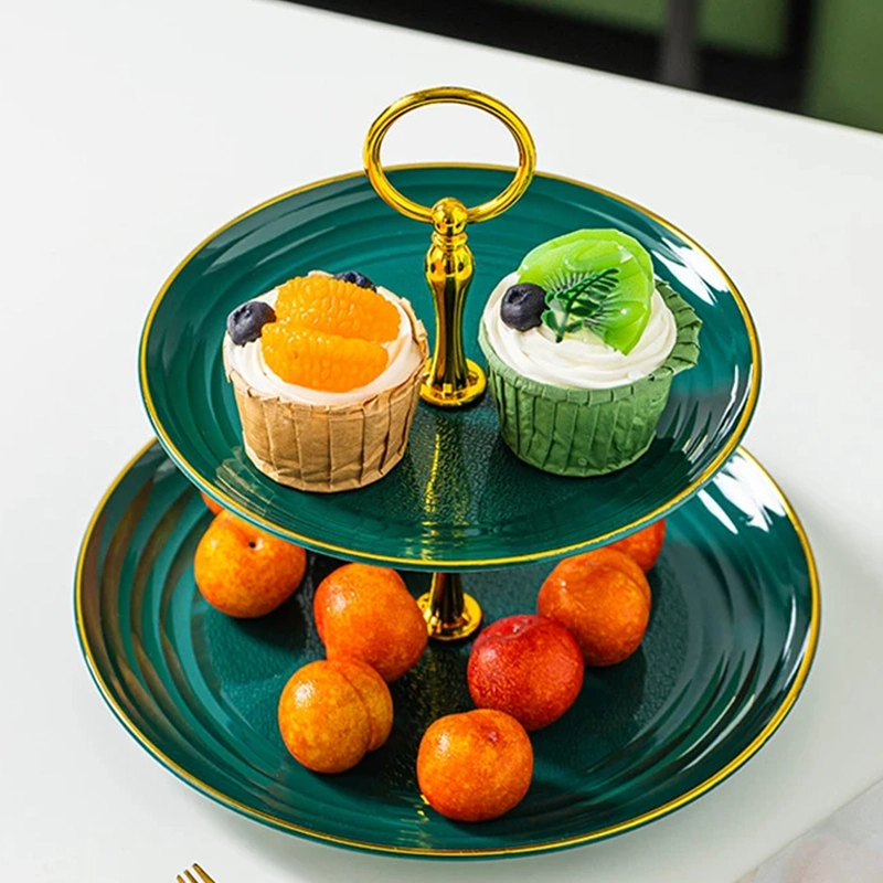 Product image RUMAH RAYA - (PO) Rak Kue Susun 3 Tingkat Detachable Plate Cake Stand Display - YGN-3 Tipe YGN-3 Green / Hijau