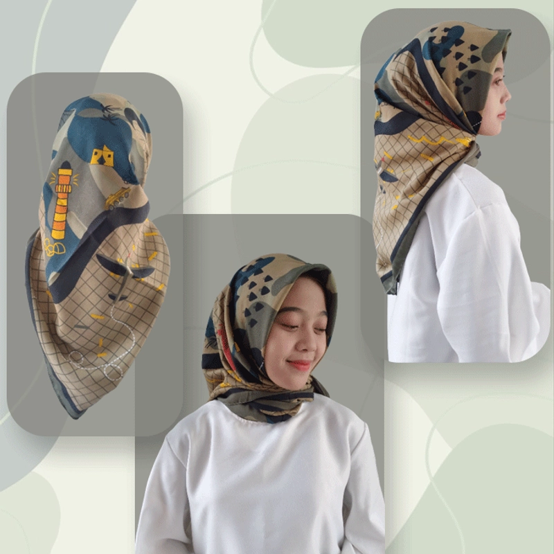 Product image Jembar - Jilbab Kerudung Segi Empat Voal Motif Shary 112x112 Army