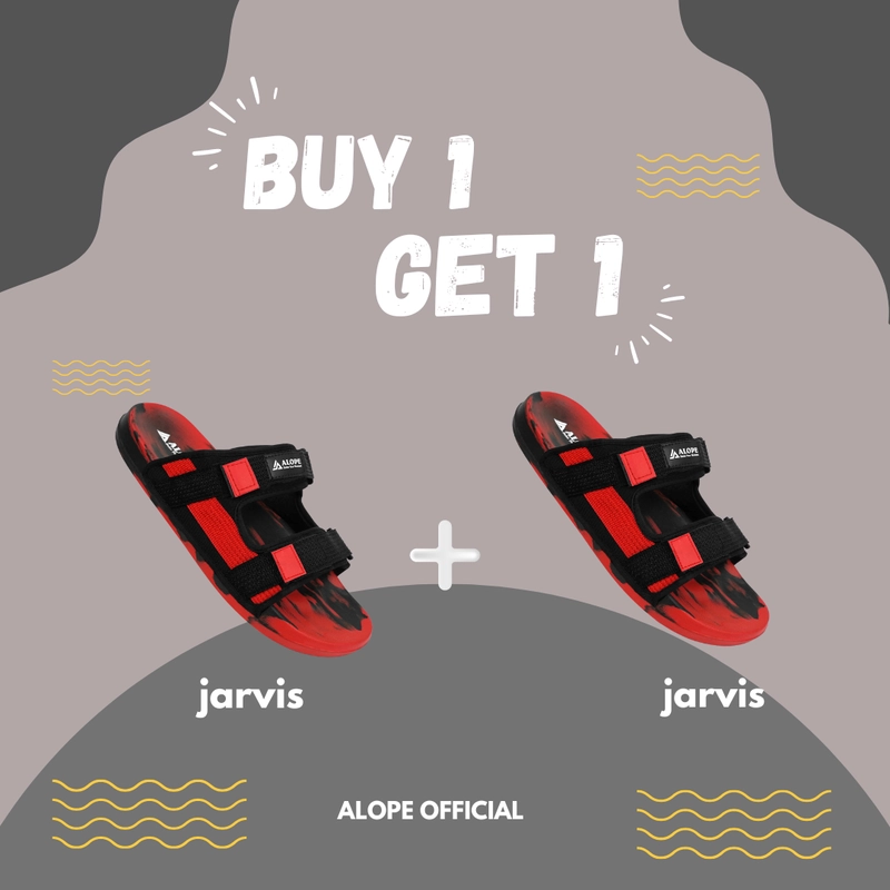 Product image ALOPE OFFICIAL - ALOPE - BUY 1 GET 1 SANDAL SELOP JARVIS TERSEDIA 2 VARIAN WARNA 39 MERAH