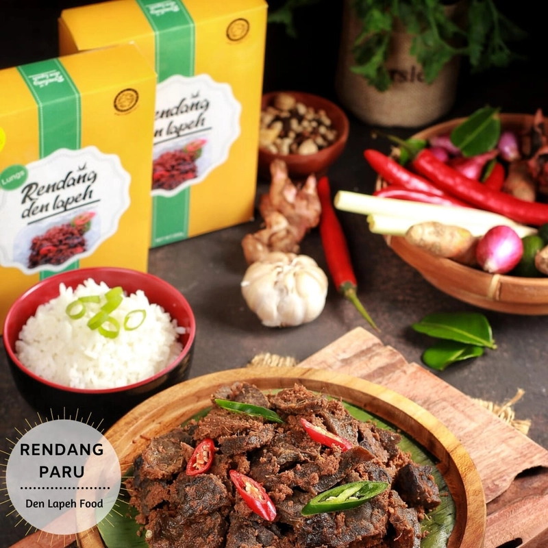 Product image Rendang Den Lapeh - Rendang Paru Asli Padang Rendang Premium 250 Rendang paru