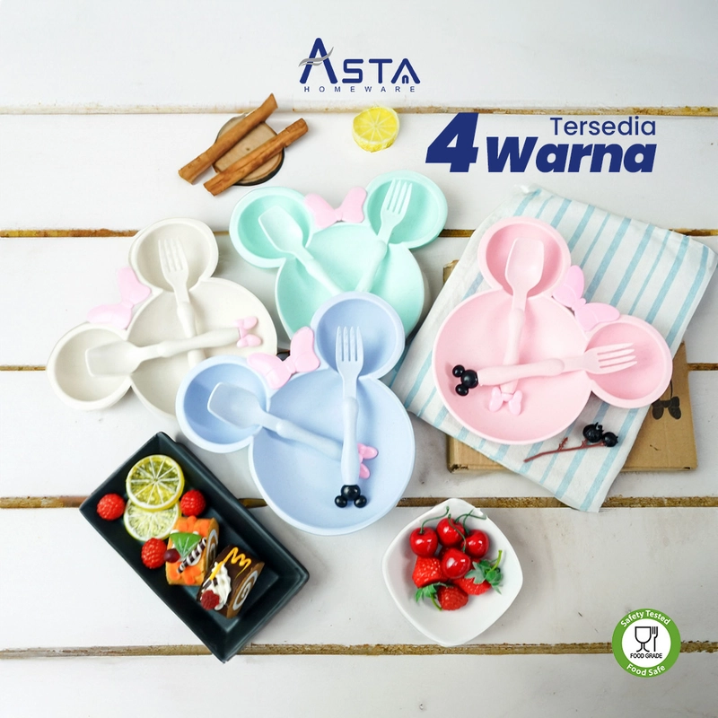 Product image Asta Alat Makan Anak Karakter Bahan Jerami Warna Beige