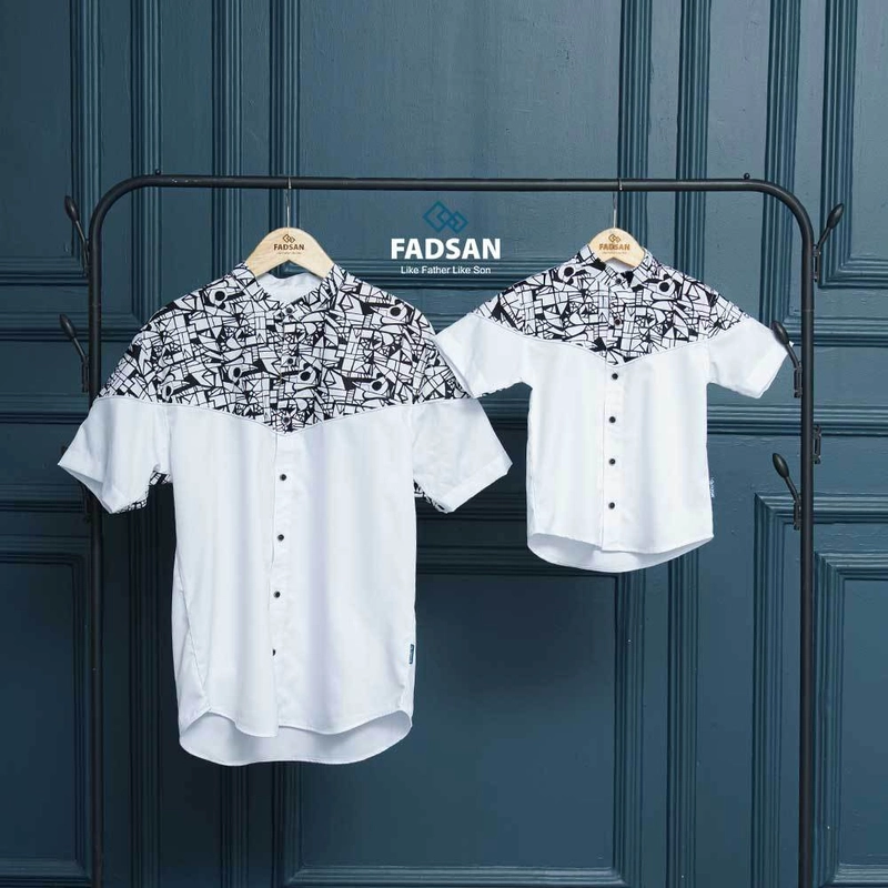 Product image FADSAN - Koko Batik Couple Ayah & Anak Lengan Pendek Warna White - New Emran Series SIZE BAYI NO.1 N.EMRAN WHITE
