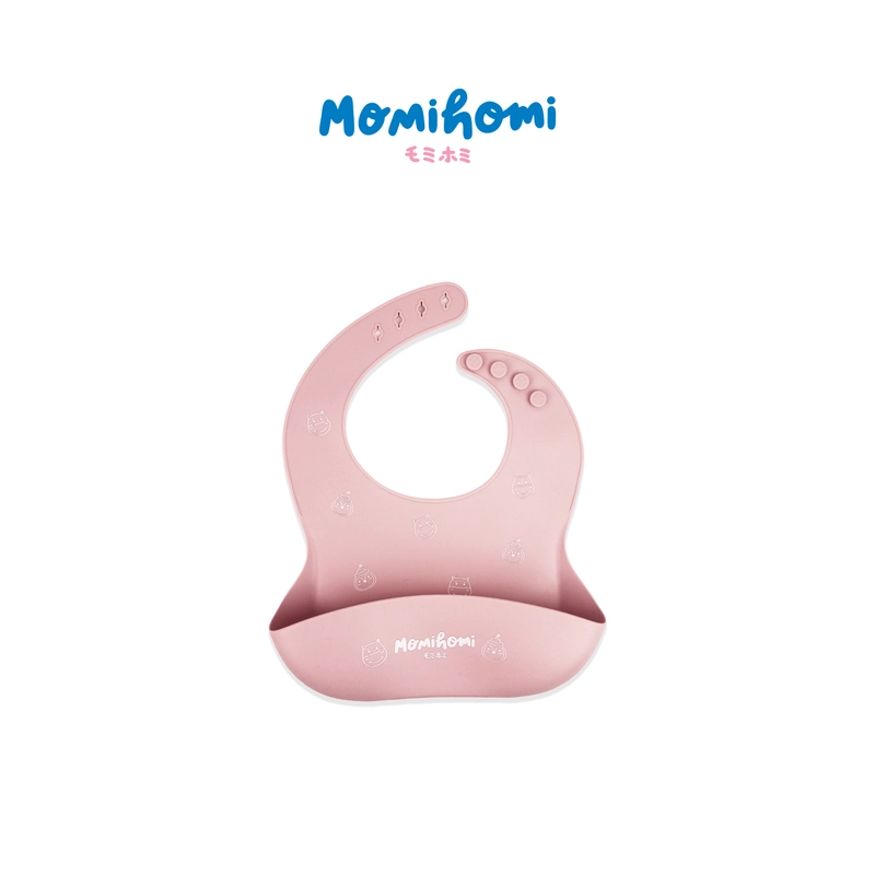 Product image MOMI HOMI - Slaber Silicone Baby Slabber Waterproof Celemek Makan Silikon Anak Bayi Anti Air Dengan Motif Lucu Varian Pink Muda