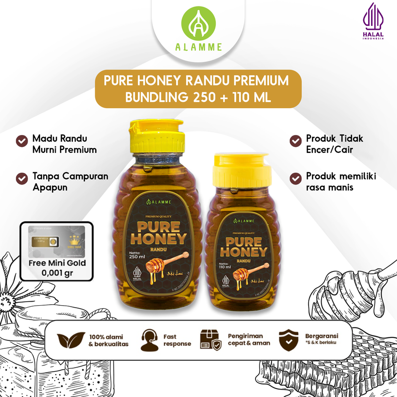 Product image Alamme - Madu Randu Murni Premium Paket 2 pcs Paket Manis