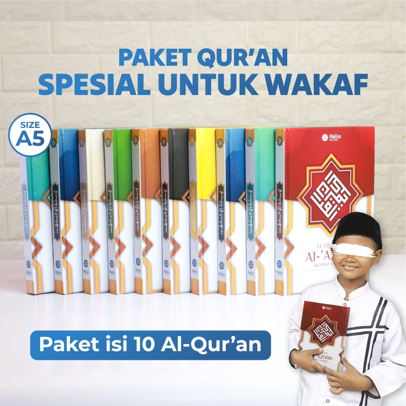 Product image Halim Quran - GERAKAN WAKAF QURAN AL AZHIM PAKET 10 EKS ( WARNA RANDOM ) (14,5 x 20,5 cm) Random