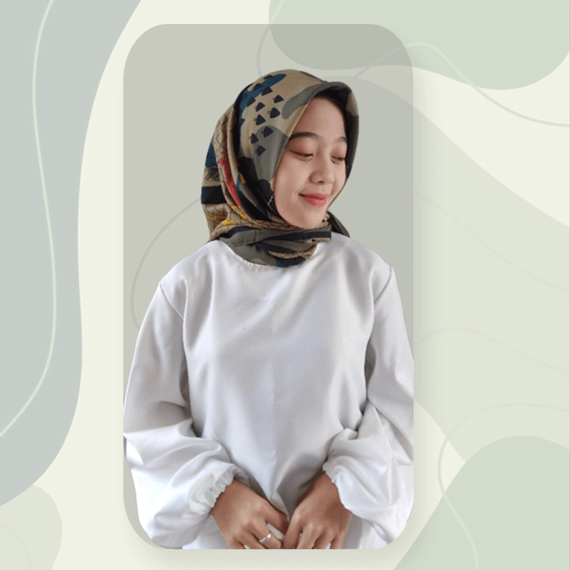 Product image Jembar - Jilbab Kerudung Segi Empat Voal Motif Shary 112x112 Army