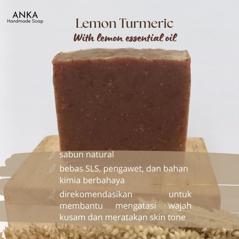 Product image ANKA Handmade Soap - Lemon Turmeric Sabun Natural untuk Wajah Kusam 60-70 gram Lemon Turmeric