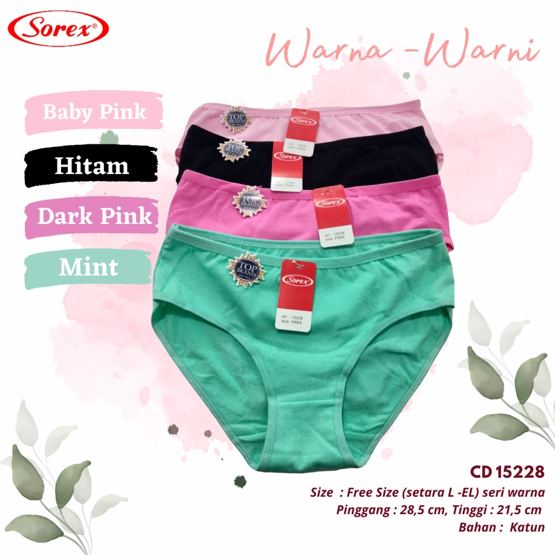 Product image Rumah Pastel - Sorex 15228 Pakaian Dalam Wanita CD / Celana Dalam Polos Perempuan Cutting Mini AllVariant Hitam