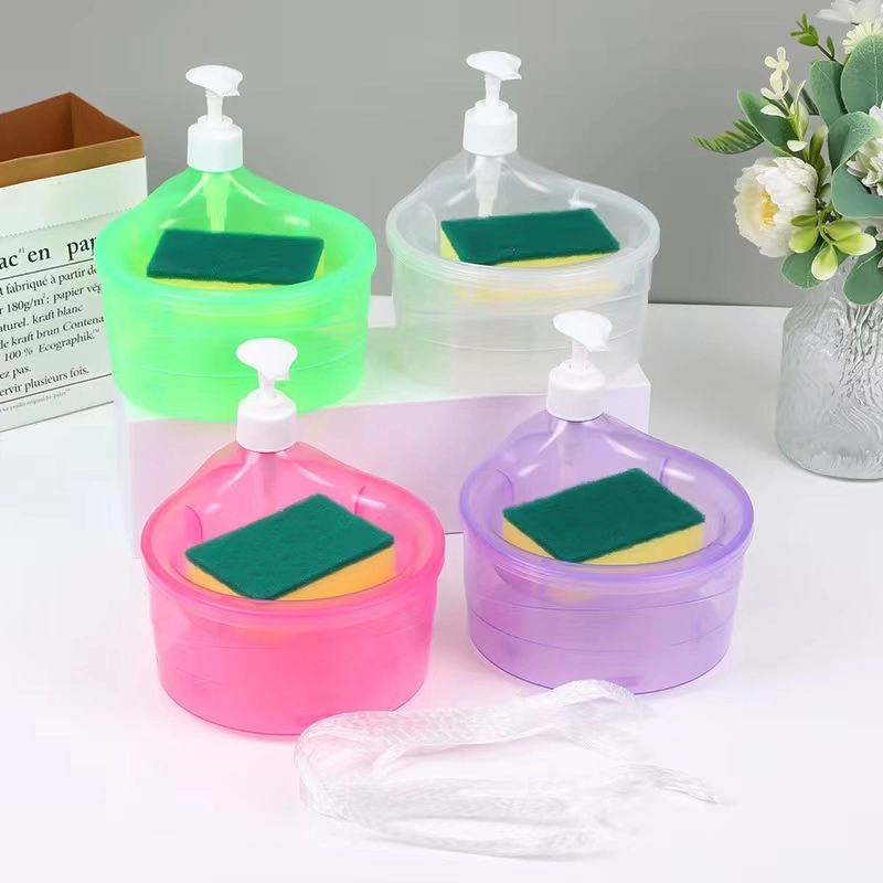 Product image KAHASIL - Dispenser Tempat Sabun Cuci Piring Cair 2in1 1000ml Free Spons KMJ015 KMJ015 RANDOM