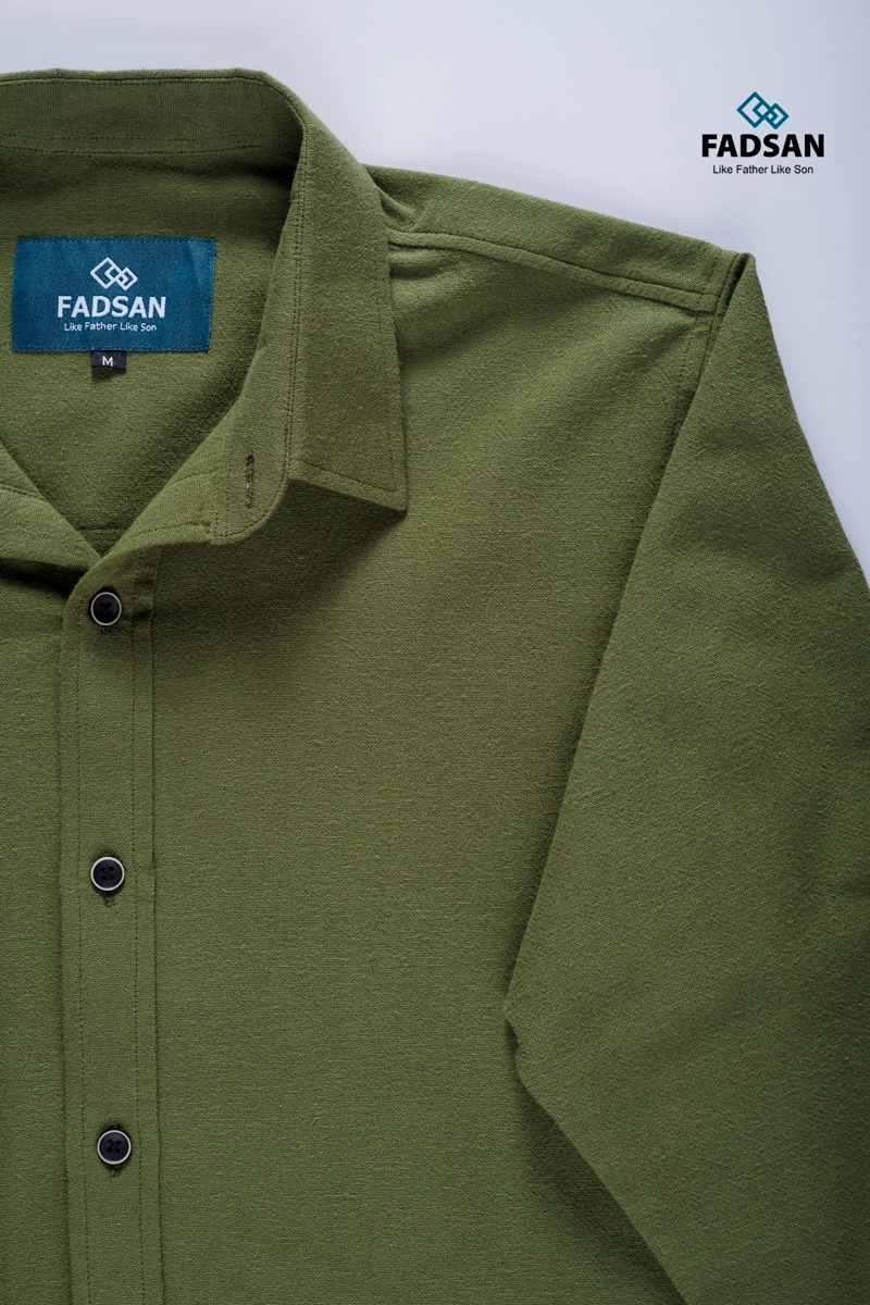 Product image FADSAN - Koko Ayah & Anak Katun Organik Lengan Panjang Warna Army Shield - Grit Series SIZE ANAK XS GRIT ARMY SHIELD