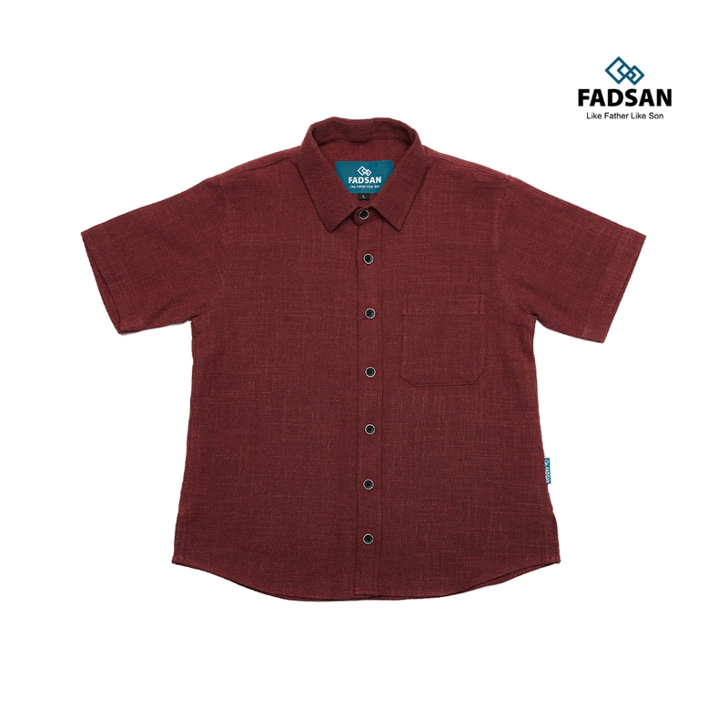 Product image FADSAN - Baju Kemeja Polos Couple Ayah Anak Warna Burgundy - Ryu Series SIZE ANAK XS RYU BURGUNDY