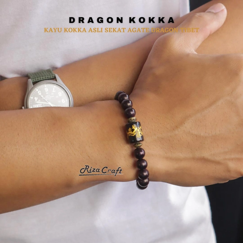 Product image Riza Craft - Gelang Kesehatan Kayu Kokka Kaukah Kokkah ASLI Turki Arab Mekah Pria Wanita Standard Hitam