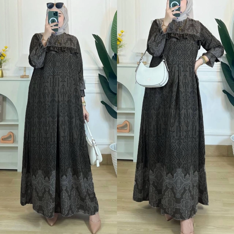 Product image Khisna collection - New Safa dress gamis wanita dewasa terbaru Allsize Hitam
