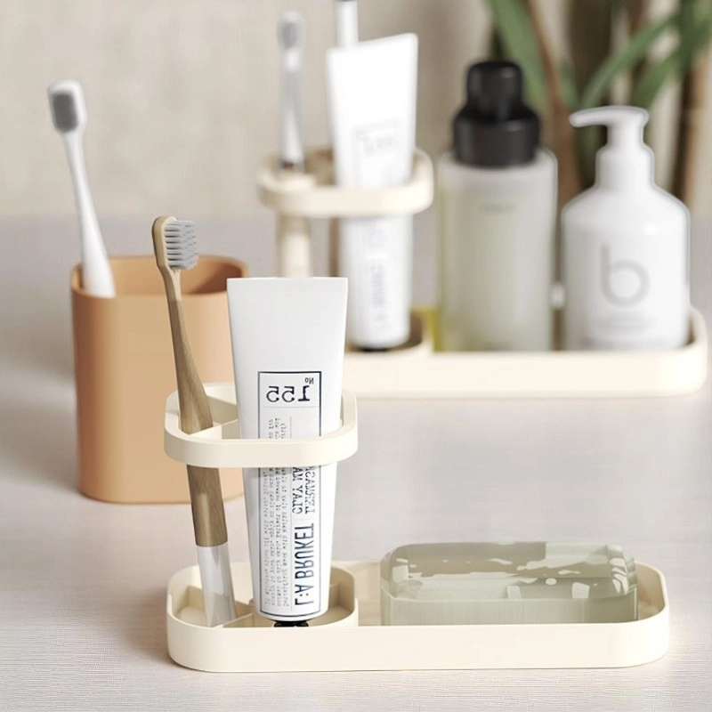 Product image Synnove - Tempat Sikat Gigi Estetik Toothbrush Holder Gelas Rak Sikat Gigi Tempat Peralatan Mandi Mandi Odol Reguler Japandi
