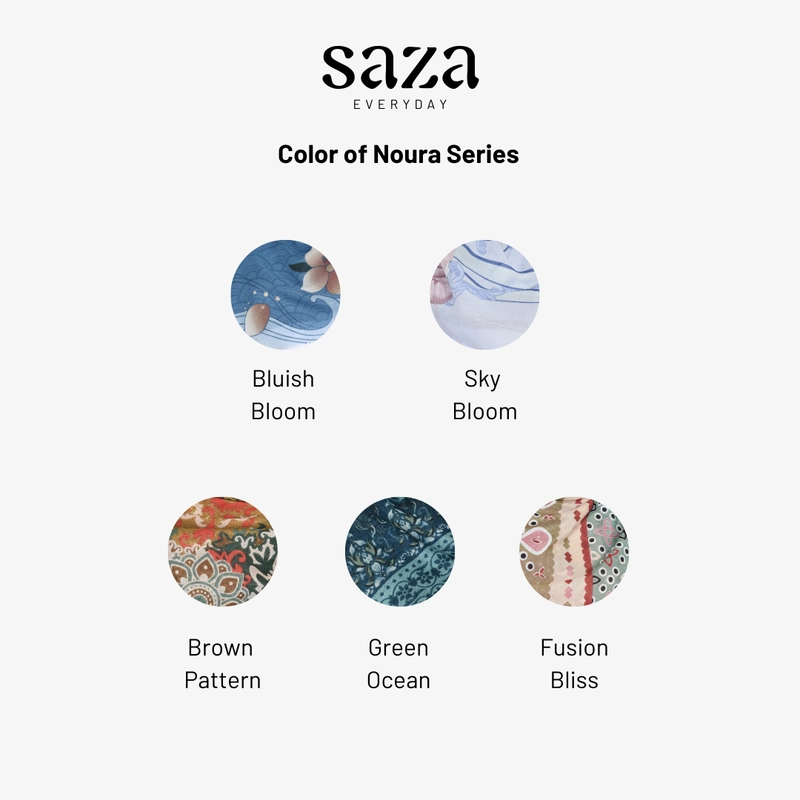 Product image SAZA Everyday - Noura Series Green Ocean / Hijab Motif Voal Segiempat / Hijab Motif Segiempat 115x115 Green Ocean