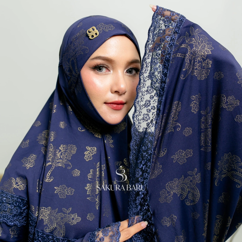 Product image Sakura Baru - Mukena Shanum Mimoza Strechy All Size Navy