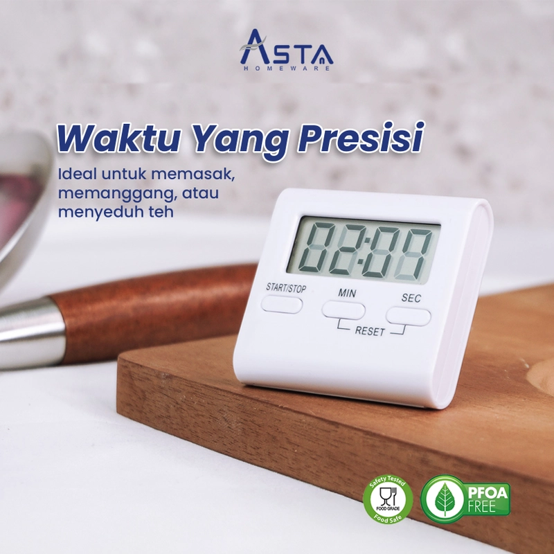 Product image Asta Homeware Official - Asta Timer Masak Digital Kitchen Timer Alarm Masak Dapur Stopwatch Warna Putih