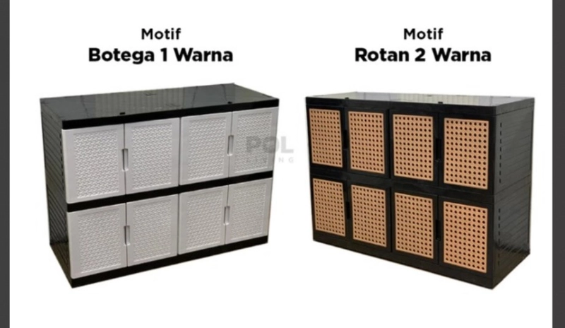 Product image Alcante - Lemari TV Serbaguna Rotan botega Plastik 2 Susun 2 varian random