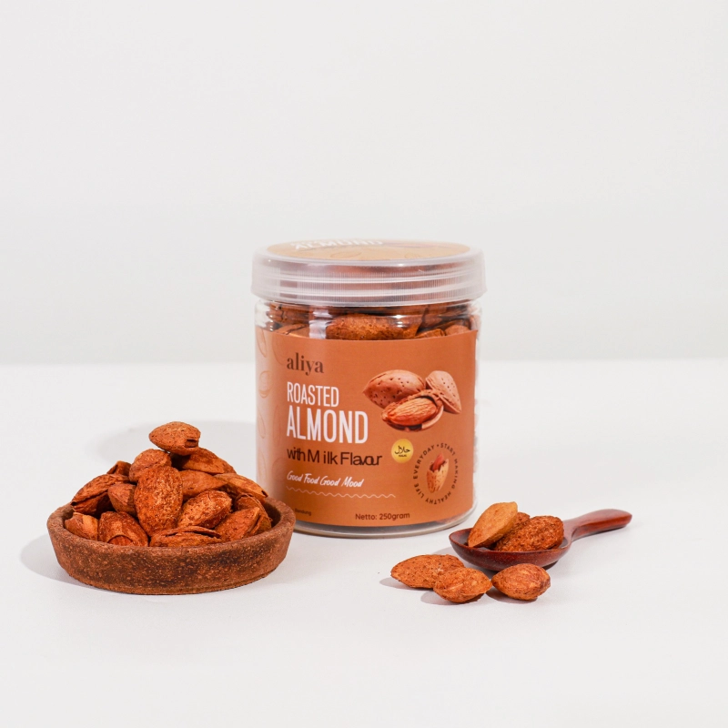 Product image Aliya - Roasted Almond Kacang Almond Cangkang Snack Makanan Ringan 125g Susu