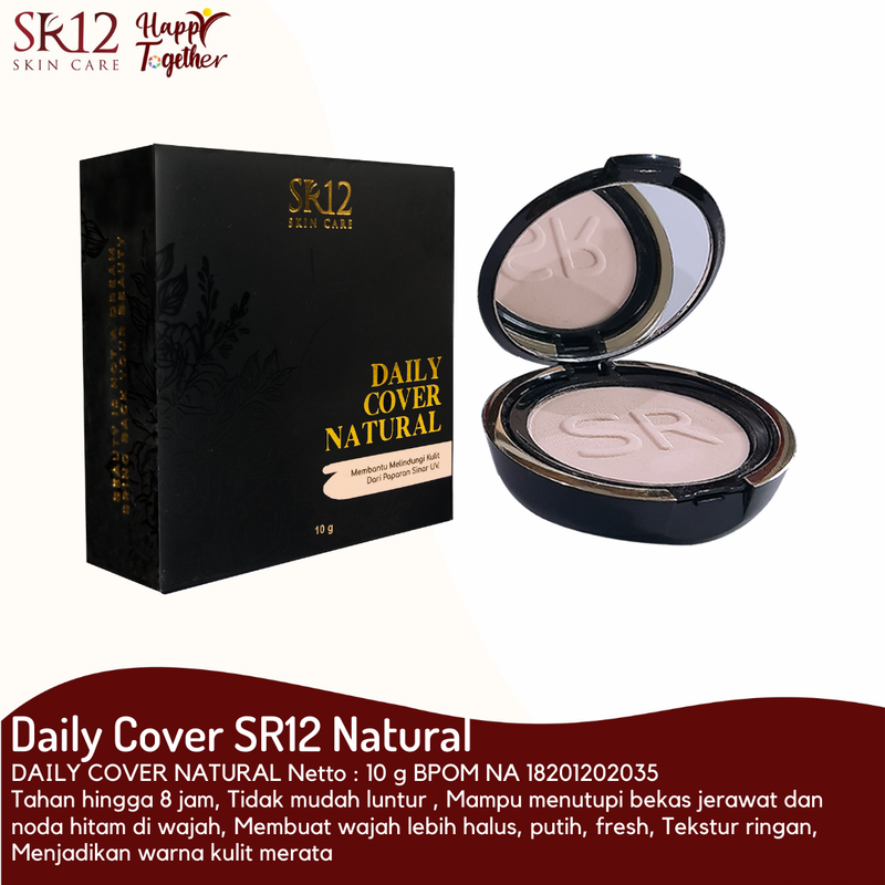 Product image SR12 Daily Cover Bedak Padat SPF 20 Full Coverage Tahan Lama 10 gr Natural