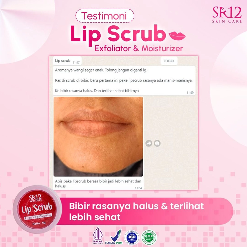 Product image SR12 Lip Scrub Exfoliator & Moisturizer / Scrub Bibir / Melembabkan Bibir / Mencerahkan Bibir 6gr Lip Scrub
