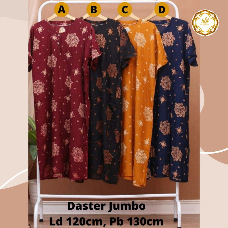 Product image Daster Jumbo Kincir Allsize Ld 120 Cm Bahan Rayon Santung Premium Allsize B