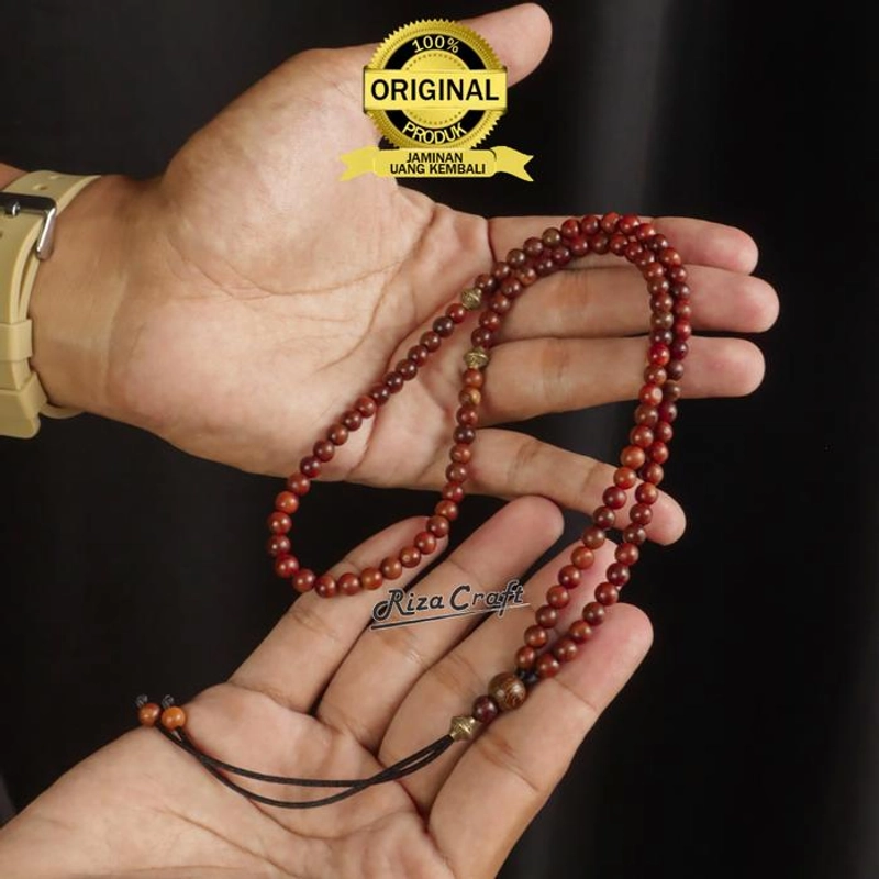 Product image Riza Craft - Kalung Tasbih Kecil 99 Butir Kayu Kokka Kaukah Kokkah Coklat ASLI Turki Arab Mesir Pria Wanita S Coklat
