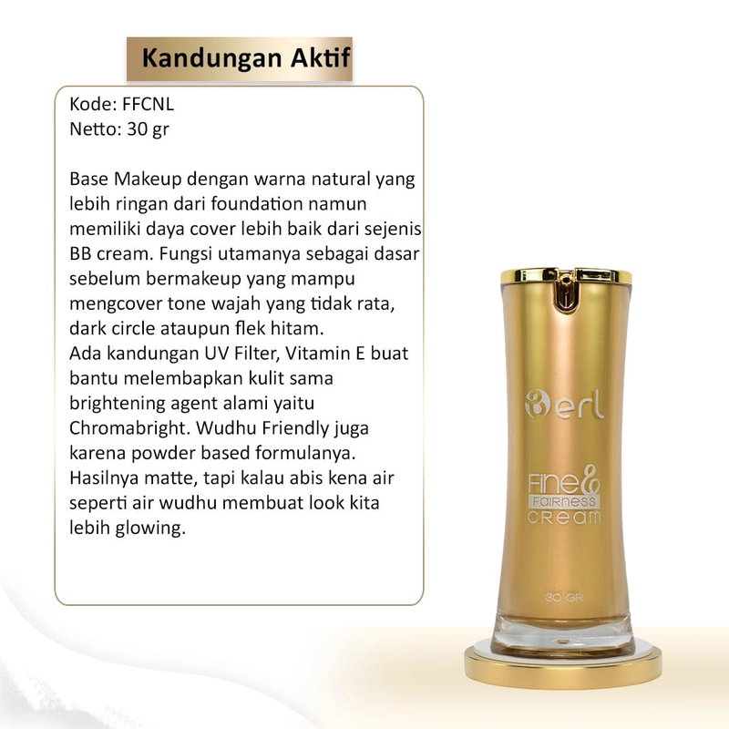 Product image B erl Cosmetics Bogor - Berl Cosmetics - Fine & Fairness Cream (FFC) 30gr Natural Light