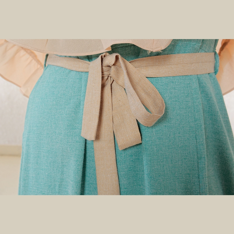 Product image Baju Busana Dres Dress Gamis Wanita Dewasa Simple Simpel Kondangan Lebaran Hijau Wardah Khaki M Turquoise Khaki