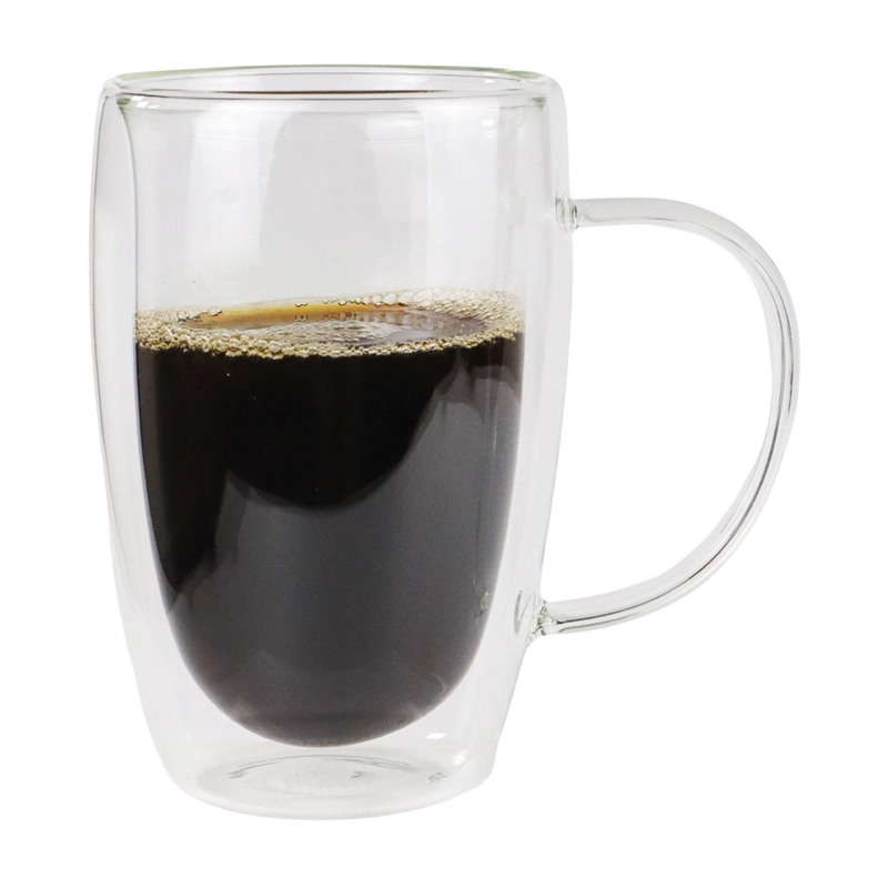 Product image RUMAH RAYA - (PO) Gelas Cangkir Kopi Anti Panas Double-Wall Round Series 410ml with Handle 410 ml 1 pcs