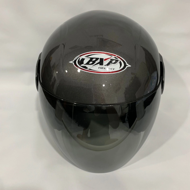 Product image Helm Nuvo Abu Abu Glossy - Helm SNI - Helm Dewasa L Nuvo Abu Glossy