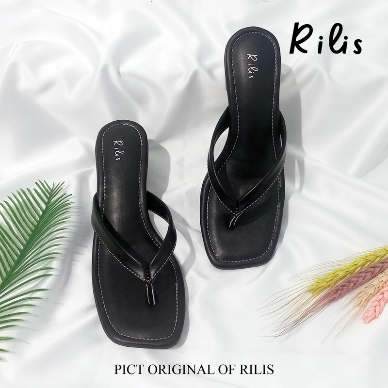 Product image Rilis - Sandal Jepit Wanita Rose hak 5 cm (Rilis 34) 37 Hitam