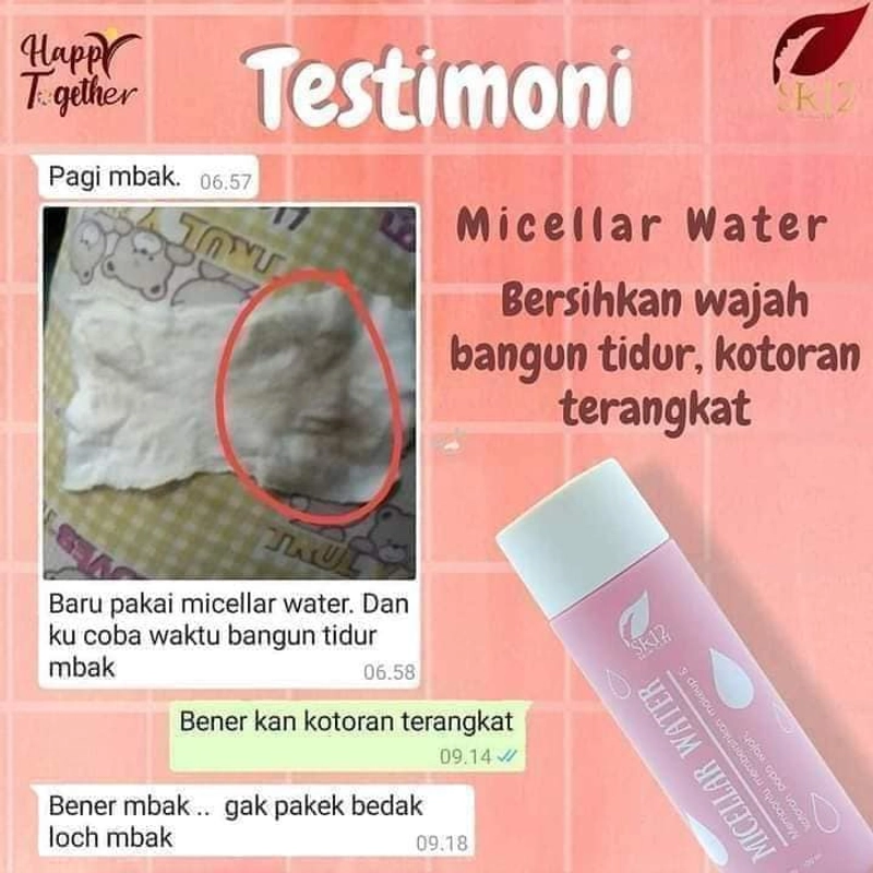 Product image SR12 Micellar Water Membersihkan Kulit Dari Kotoran Dan Makeup Tanpa Dibilas 100 ml Micellar Water