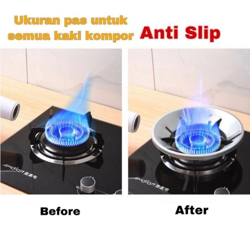 Product image Alas Tatakan Cover Kompor Gas Portable Pelindung Anti Angin Dan Slip Universal / PELINDUNG KOMPOR GA 1 PCS SILVER